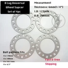 4Pc 8 LUG WHEEL SPACERS FOR All 8X6.5 8x170 8x180 1/4" Inch THICK 6mm 8x165.1