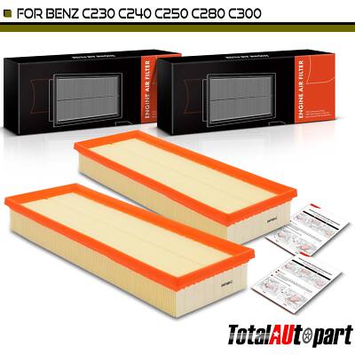 2x Engine Air Filter for Mercedes-Benz W203 C230 W204 C250 C300 C208 CLK55 AMG