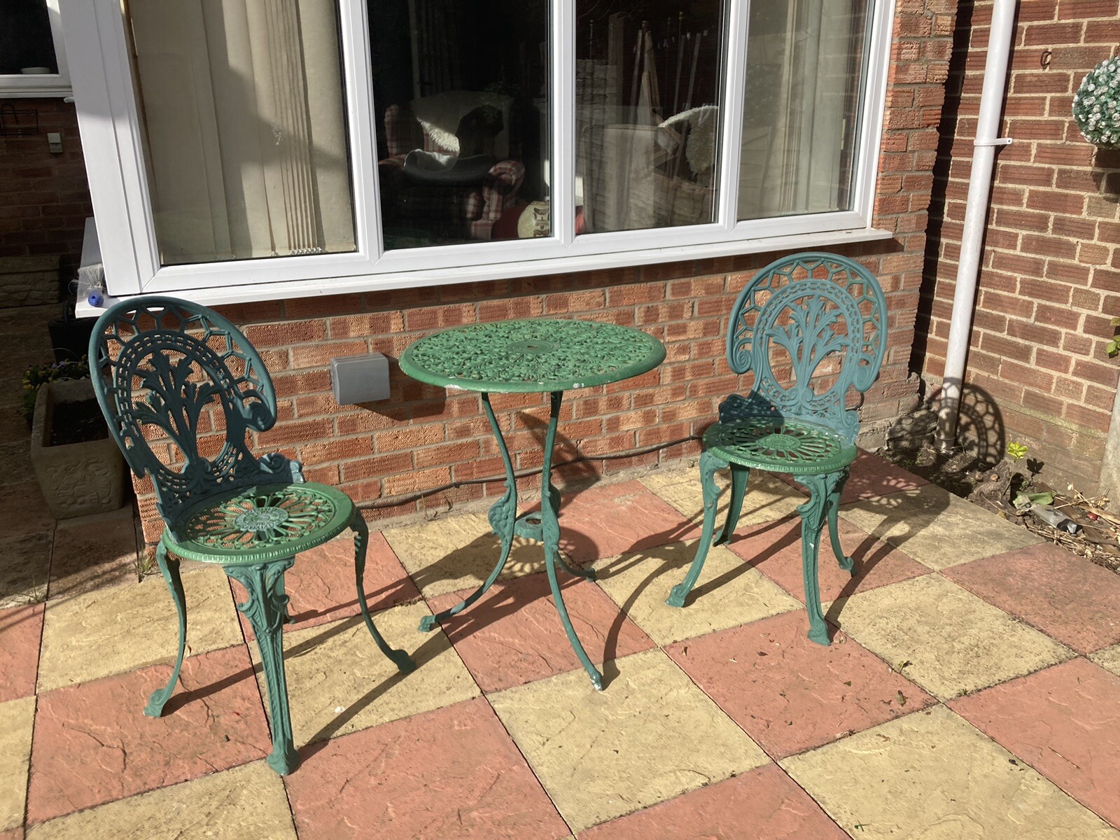 cast iron bistro garden set eBay