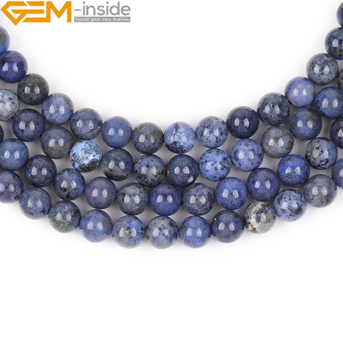 Natural Gemstone Blue Dumortierite Round Loose Beads For Jewellery Making 15" UK - Picture 7 of 38