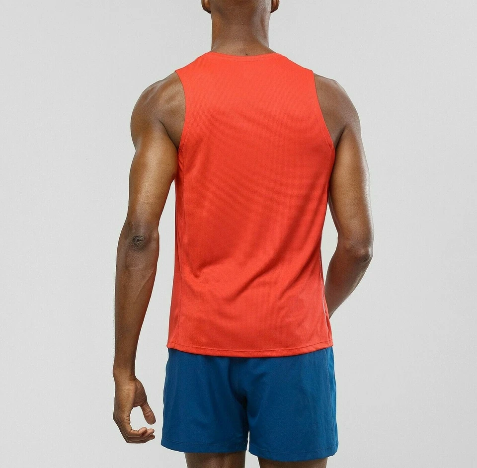 Camiseta sin mangas ágil Salomon para hombre, gimnasio, camisa para correr, rojo ardiente, talla XXL, 2XL Foto 2 de 4