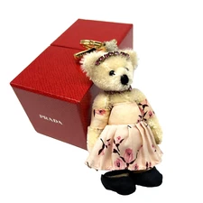Auth PRADA  Keyring Bag Charm Keychain Teddy Bear  With Box