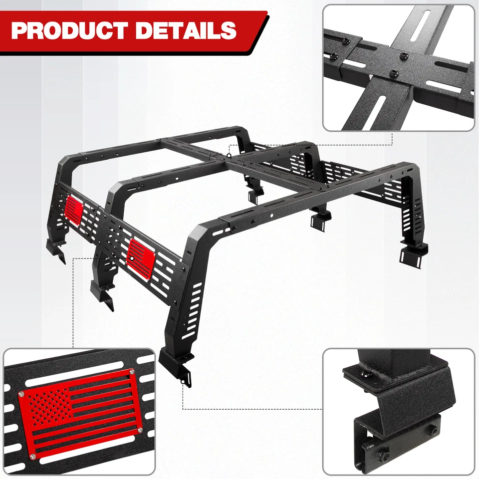 Off-Road Roof Rack / Bed Rack Cargo Luggage Carrier For 2009-2018 Dodge Ram 1500 Foto 4 de 4