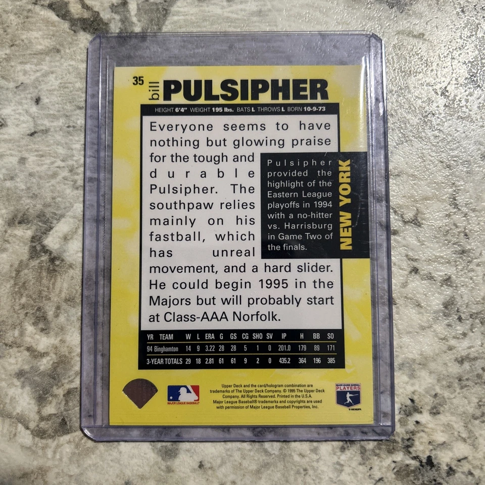 1995 Upper Deck Collector's Choice - Future Foundation #35 Bill Pulsipher - Image 2 of 2