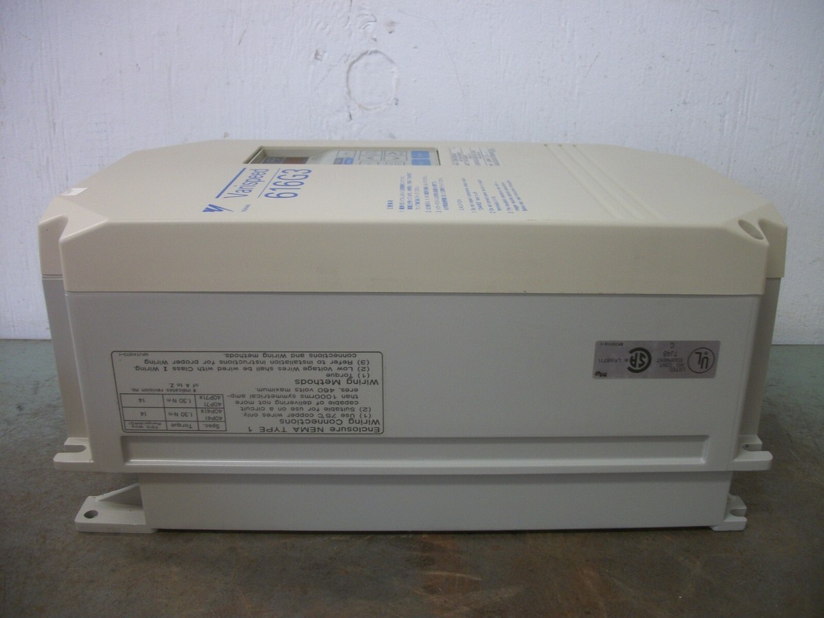 YASKAWA VARISPEED 616G3 0.5HP INVERTER DRIVE CIMR-G3V40P4 460VOLT 
