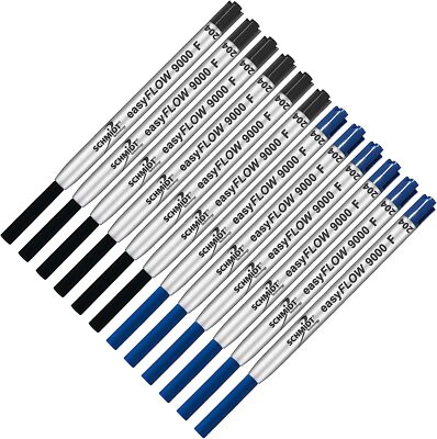 Imprinted Schmidt easyFLOW9000 Ballpoint Refill-Black, Blue, Fine 0.8mm- 12 Pack