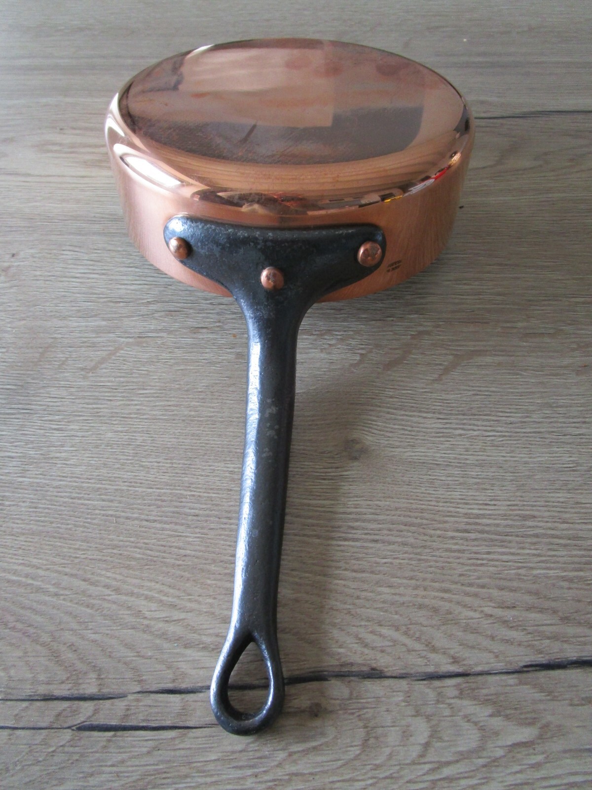 Ancienne Casserole Sauteuse Poêle en cuivre étamé cuivres de Faucogney