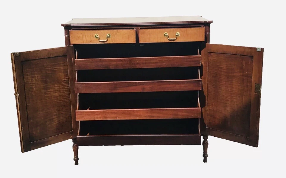 ANTIGUO ARMARIO/ARMARIO DANÉS ESTILO SHERATON JALEA DE ARCE TIGRE Foto 3 de 4