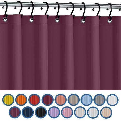 ELAINE KAREN HEAVY DUTY VINYL WATERPROOF SHOWER CURTAIN LINER WITH MAGNETS NEW - Picture 106 of 150