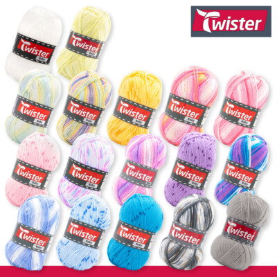 Twister 50 g Baby  Stricken Häkeln Basteln DIY Wolle Babygarn 17 Farben