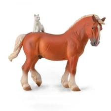 CollectA NEW * Draft Horse with Cat * 88916 Breyer Corral Pals Model Horse