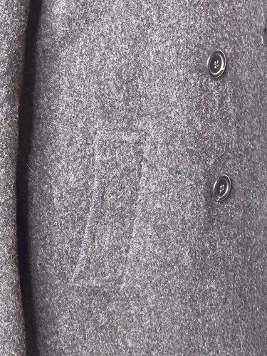 Peacoat Size 6 Button Belted Black Dark Gray Wool Blend Preston & York Women’s - Picture 5 of 10