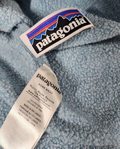 Patagonia Better Sweater 1/4 Zip LIght Blue Heathered Girls Youth Size L (12) - Picture 8 of 9