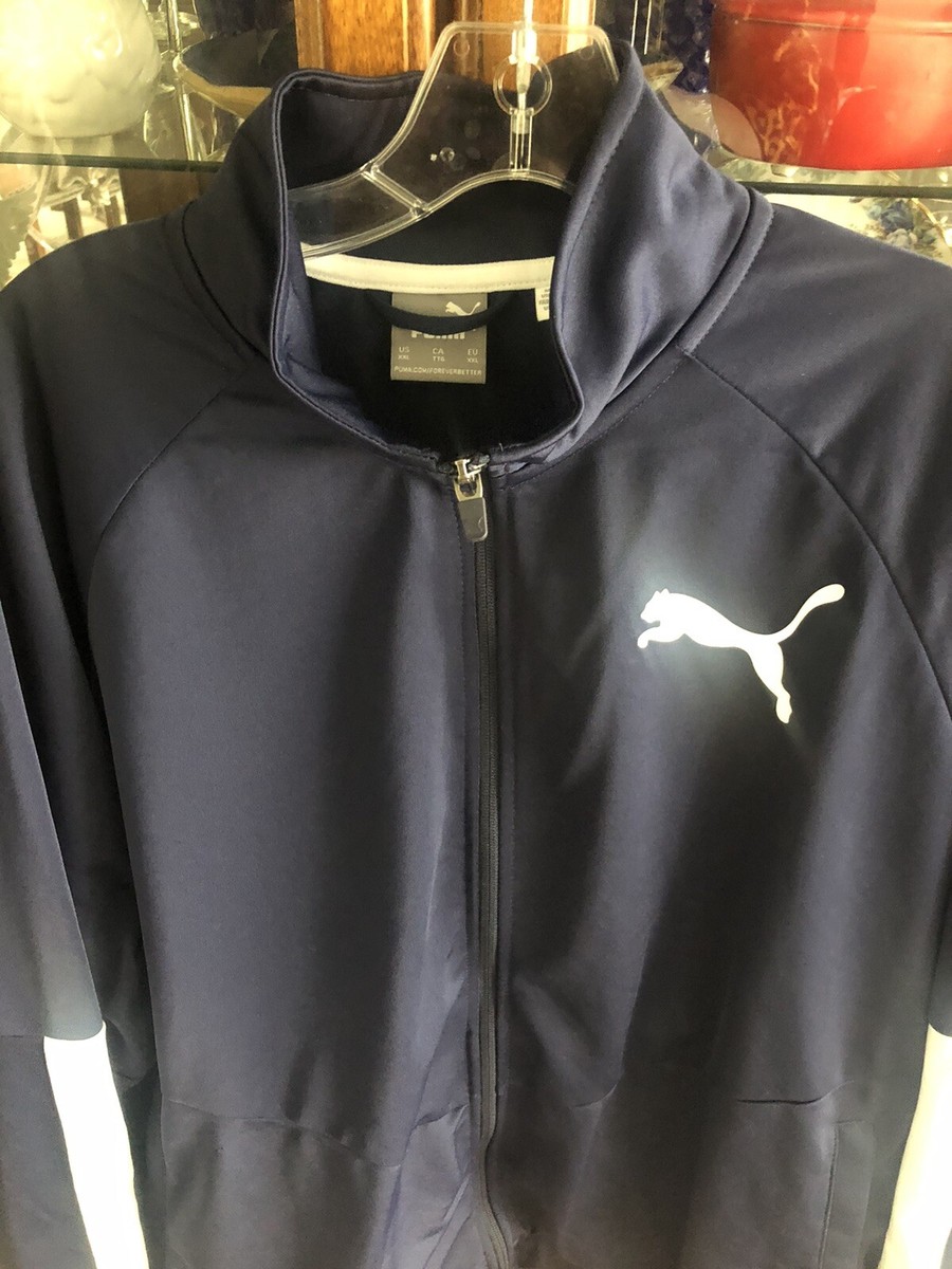 PUMA フルジップ ジャケット XXL 90s PUMA プーマ フルジップナイロンジャケット 刺繍ロゴ XXL