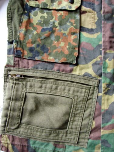 Handmade Custom Cut Sew Reconstructed Patchwork Military Multi Camo Jacket - Picture 4 of 6