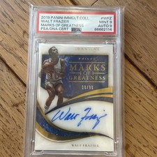 2019 Panini Immaculate Marks of Greatness 18/99 Walt Frazier PSA 9/Auto 9