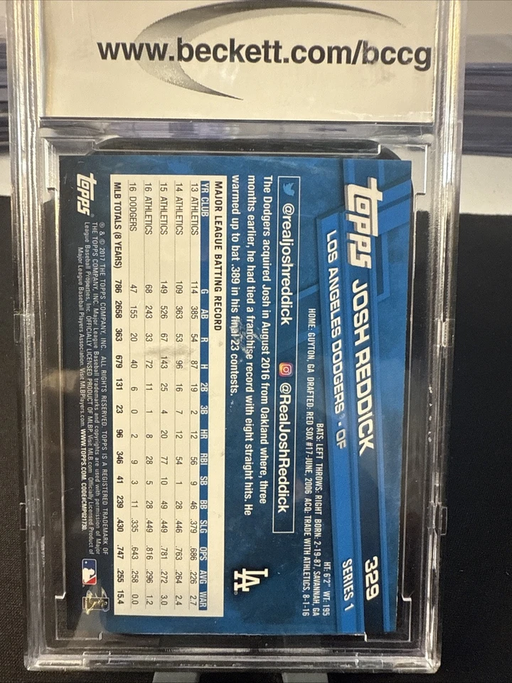 2017 Topps - Josh Reddick #329 BCCG 10 - Image 2 of 3