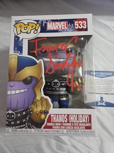 Thanos (Holiday) Marvel Funko Pop #533 Signed By Isaac Singleton Jr. Becket COA