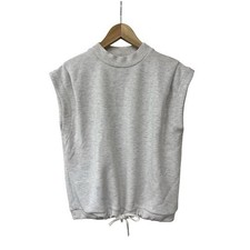 VARLEY Women's Otis Sleeveless Sweatshirt Size XS Ivory Marl Crewneck