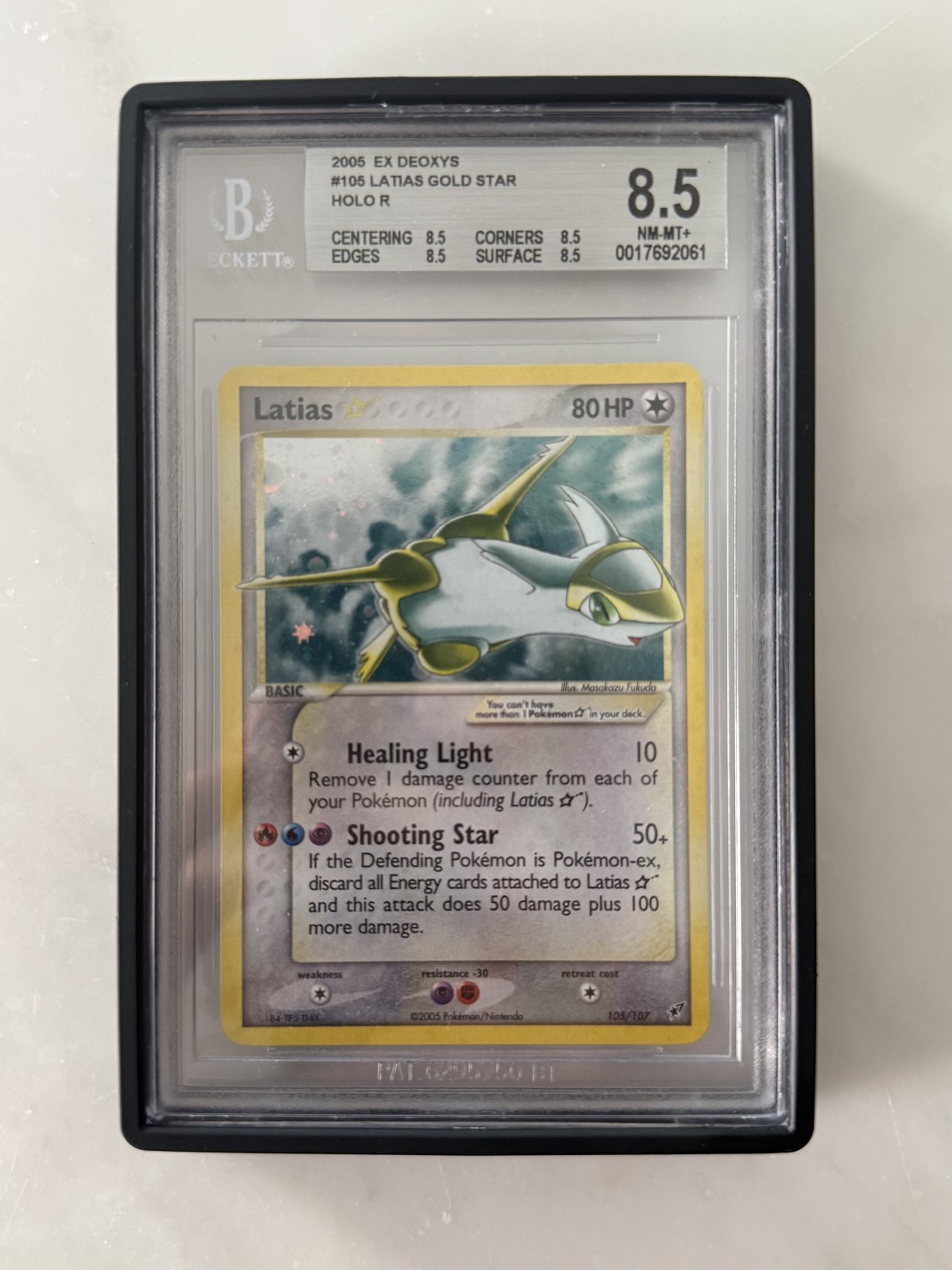 GOLD STAR 💫⭐️ Latias #105/107 Deoxys Holo BGS 8.5