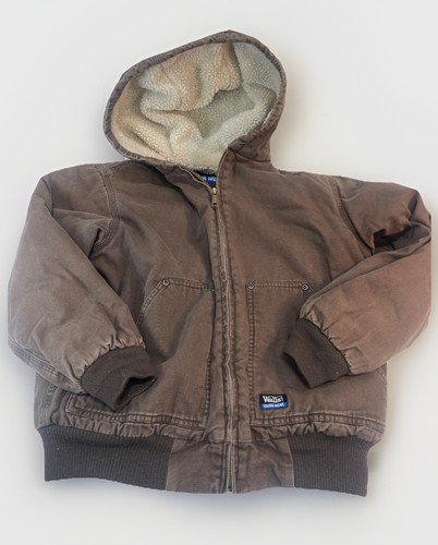 Walls Work Wear Lined Hooded Jacket Youth Large 12/14 Brown excellent condition. - Picture 2 of 7