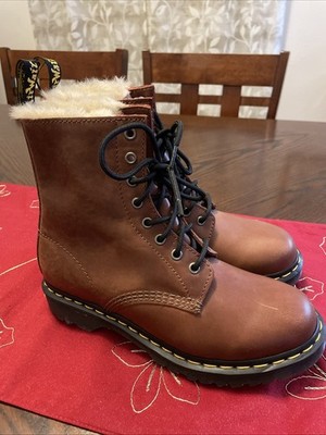 Dr. Martens Doc Martens DM's 1460 Serena Brown Boots Womens Size 8 Fur-Lined New