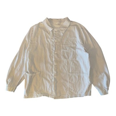 Engelbert Strauss Chore Jacke Herren 3XL weiß gestreift Vintage Workwear Overshirt