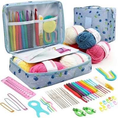 Häkelnadel 59 Teile 5 Set Rollen Garn Stricknadeln Set für Heimwerker Anfänger