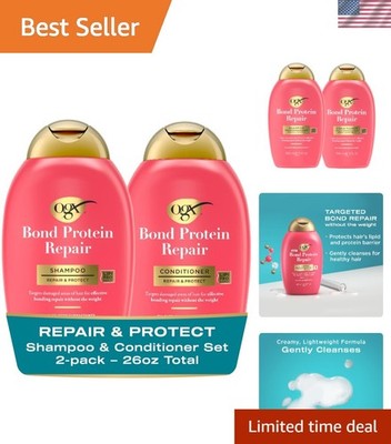OGX Bond Protein Repair Shampoo Conditioner Set 13oz Each Sulfate Free Damaged