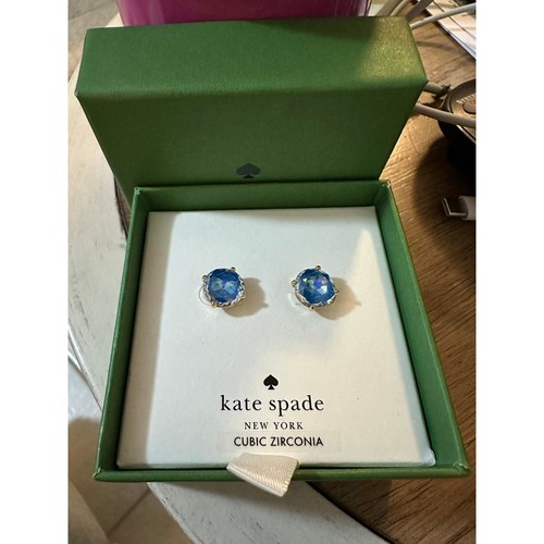 Kate Spade Blue Round CZ Stud Earrings - Picture 4 of 4