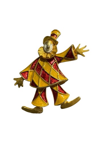 Marcel Boucher Rare, Vintage, Signed/Numbered Figural Clown Brooch Red & Gold - Picture 1 of 5