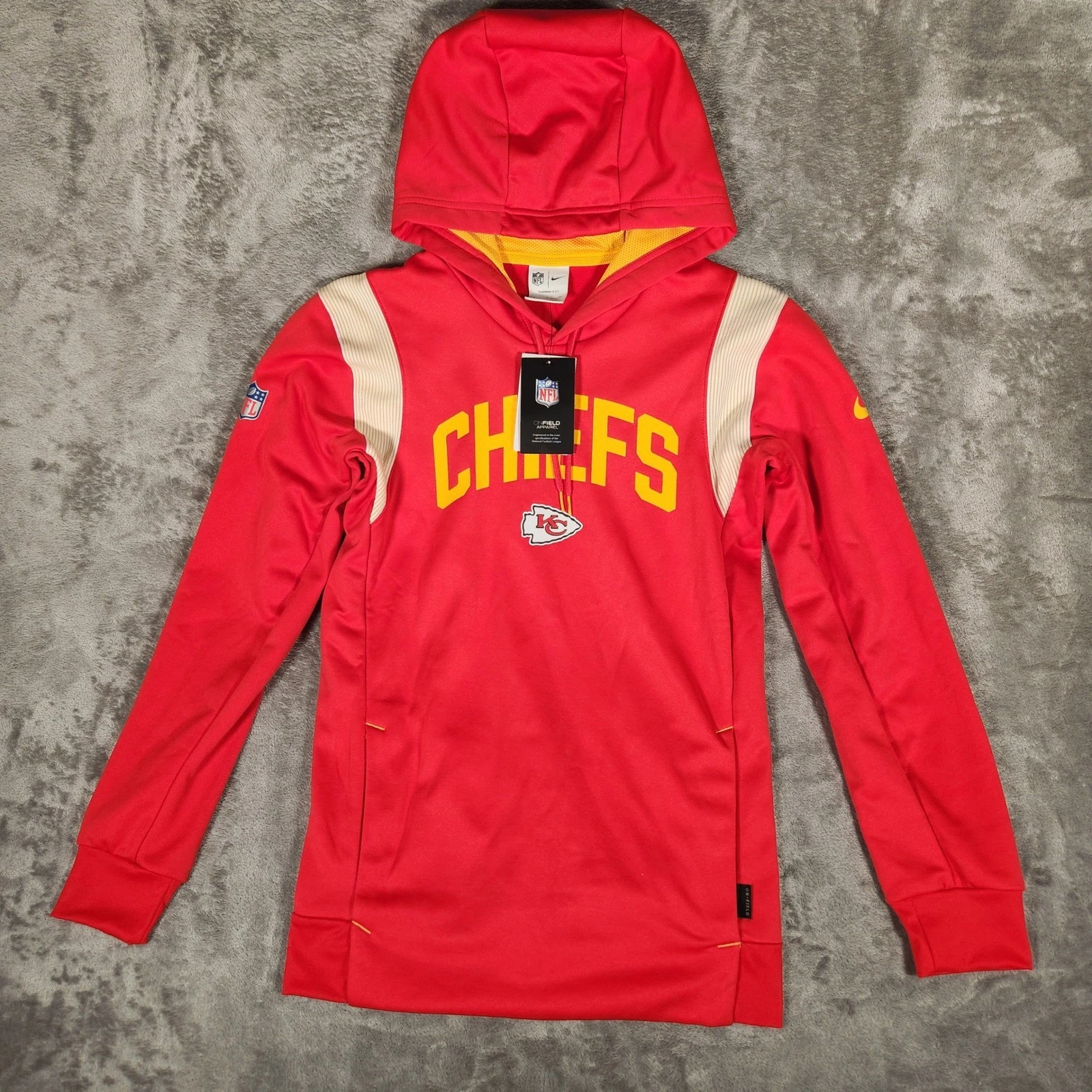 Nike Kansas City Chiefs Hoodie Mens S Red New NFL Sideline Therma-FIT NS49-99ZB