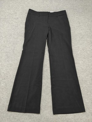 LOFT Pants Womens 10 Black Twill Dress Trouser Straight Leg Lined Stretch New
