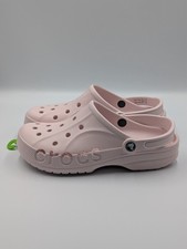 Crocs Women's Baya Clogs Platform Shoes - Barely Pink - Size: Men's 8 / Women's