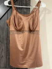 Ruby Ribbon Lace Cami Camisole Shaping Top Size 48 Shapewear Tank Brown Sugar