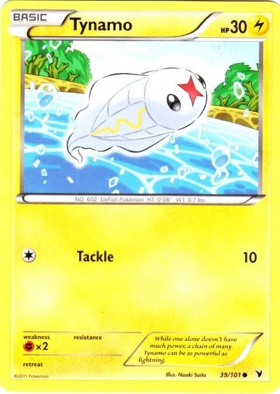 Tynamo - 39/101 - Common (Lp) Noble Victories - Lightning Pokémon