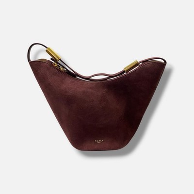 Alaïa Women's Red Leather Suede Small Sculptural Bucket Bag