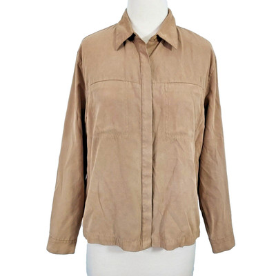 Northern Reflections Shirt Top Soft Faux Suede Women Size Large Hidden Buttons
