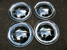 Nos Set Of 4 14 Single Bar Chrome Bullet Flipper Hubcaps Hot Rod Rat Rod