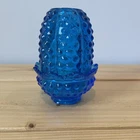 Fenton Colonial Blue Glass Fairy Lamp Vintage, Hobnail Pattern, 4.5"