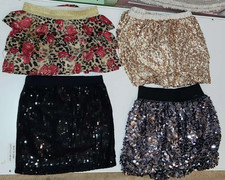 Lot of 4 Girls Skirts Size 5T Kids Children sparkly Sequin roses