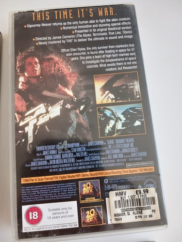 Alien VHS Collection Aliens Alien 3 Alien Resurrection Hmv VHS Sigourney Weaver - Picture 8 of 15