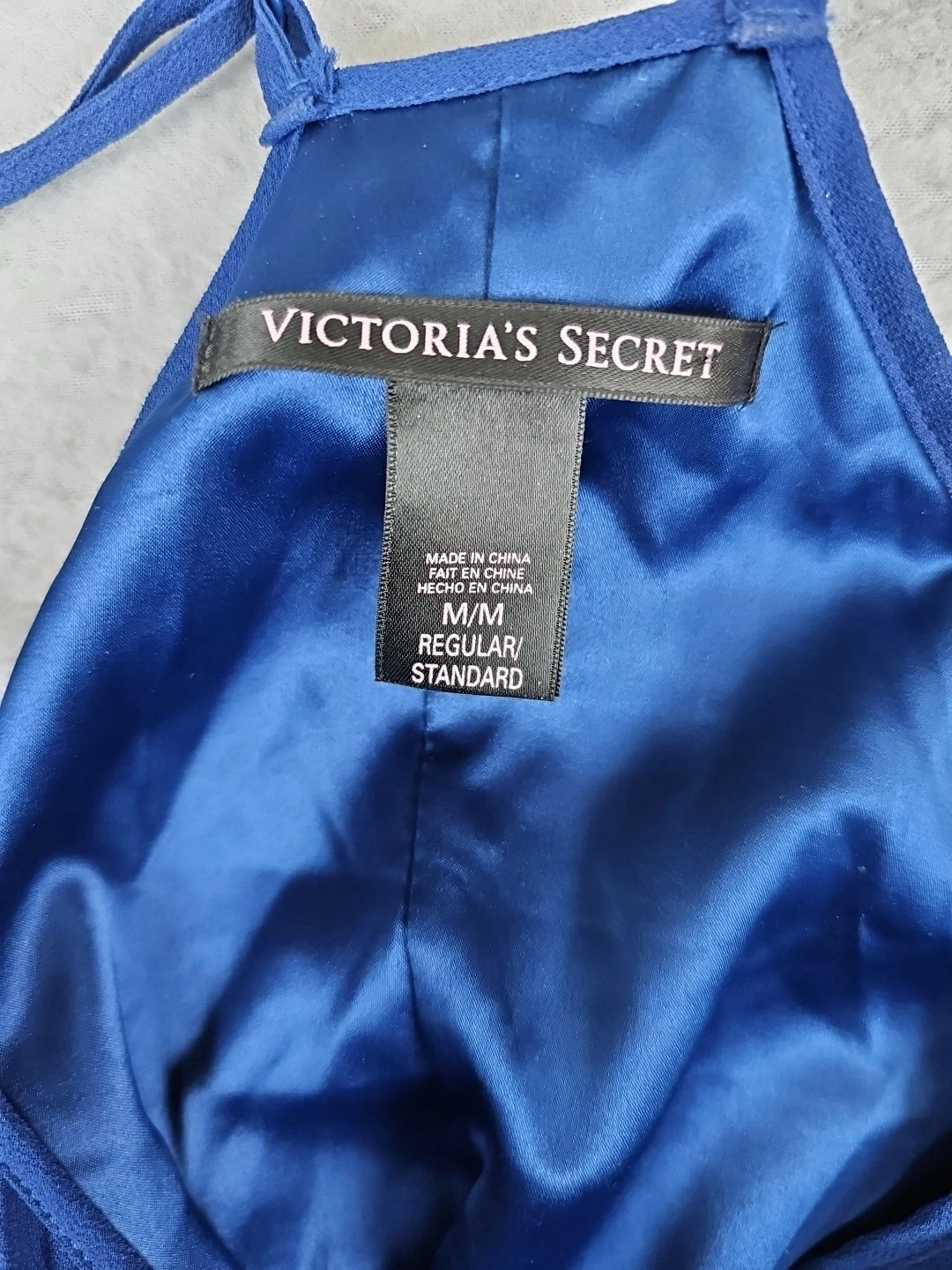 UNDERCOVER Victoria's Secret Maxi Abito Coltello Fisarmonica Pieghettato Spalline Tg Media Blu Navy