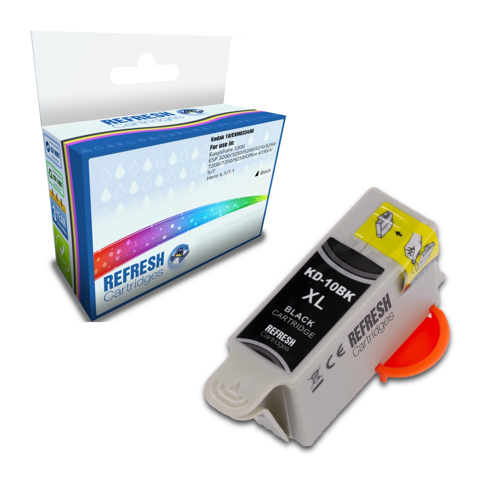 Refresh Cartridges Black #10/EKN033490 Ink Compatible With Kodak Printers