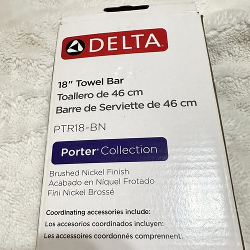 Delta Porter 18 Inch Towel Bar Brushed Nickel PTR18-BN Brand New - Picture 8 of 12