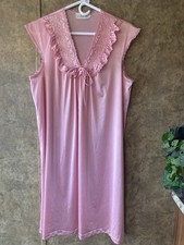 Vintage JCPenney Collectibles Nightgown Size Small Pink Ruffles Lace Floral