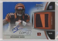 2012 Bowman Sterling Rookie Relic Blue Refractor /99 Mohamed Sanu Auto RC