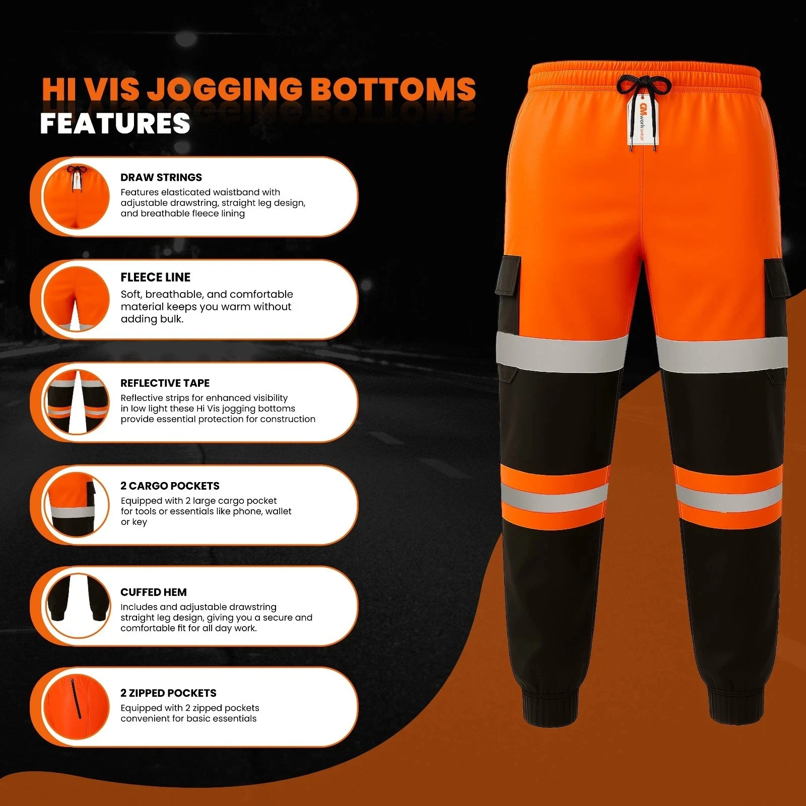 STJB hi-vis pro joggers additional supplied image 5
