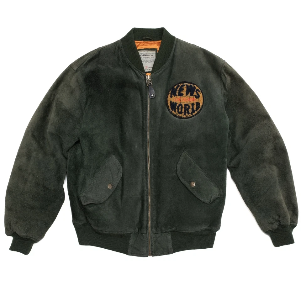 CHEVIGNON Vintage Suede Bomber US Navy Patches - Image 2 of 4