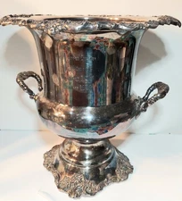 Baroque by Wallace Silverplate Champagne Wine Ice Bucket #243 Engraved As Is